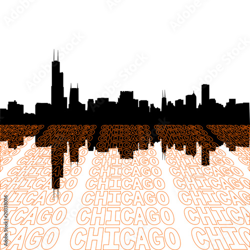 new york skyline outline. Chicago skyline with