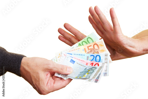Foto: Geld ablehnen Geld ablehnen