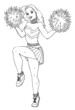 Vektor: Cheerleader, Mädchen, Anfeuern, Frau, Football Cheerleader, Mädchen, Anfeuern, Frau, Football
