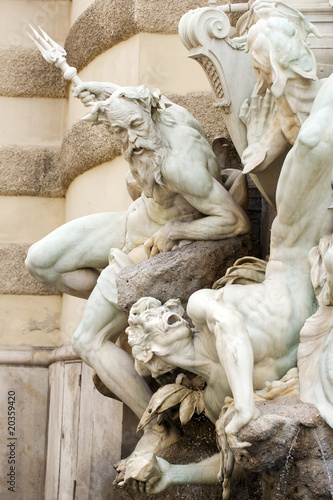 Photo: Close up of Neptune fountain on Hofburg palace facade Close up of Neptune fountain on Hofburg palace facade
