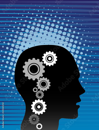 Binary digital and human vector Binary digital and human vector