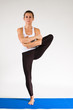 young yoga girl doing exericise