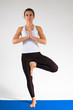 young yogi girl doing exercise