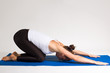 young yogi girl doing exercise