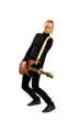The beautiful blonde with a guitar