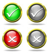 Set of glass Accept - Reject buttons