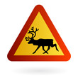 rein deer vector road sign