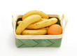 Banana and orange in basket