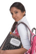 College student young Indian woman with backpack