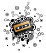 Abstract retro background with audio tape Abstract retro background with audio tape
