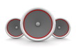 Three Speakers - Red Design Three Speakers - Red Design