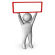 3d man with blank frame 3d man with blank frame