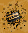 Grunge retro background with audio tape. Grunge retro background with audio tape.