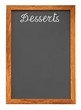 Menu chalkboard for desserts