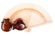 fan with castanets isolated on the white background