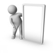 3d man with blank frame 3d man with blank frame