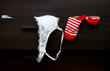 Bra and striped socks, fun hang from the chest