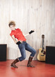 femme studio enregistrement instrument guitare femme studio enregistrement instrument guitare