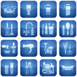 Cobalt Square 2D Icons Set: Bath