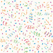 Party streamers and multicolored confetti Party streamers and multicolored confetti