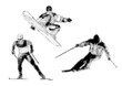 skiing trio