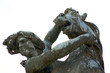 cavallo e cavaliere bronzo