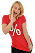 Frau im Sale-Shirt