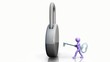 3D man opening a lock