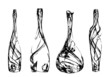 Set of the stylized bottles Set of the stylized bottles