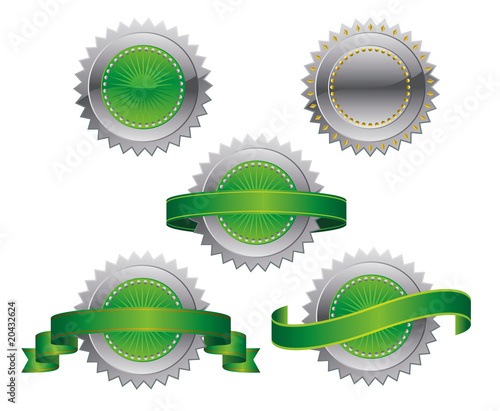 Vector: Silver Green Medallions Silver Green Medallions