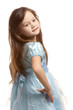 Preschooler girl in a blue dress