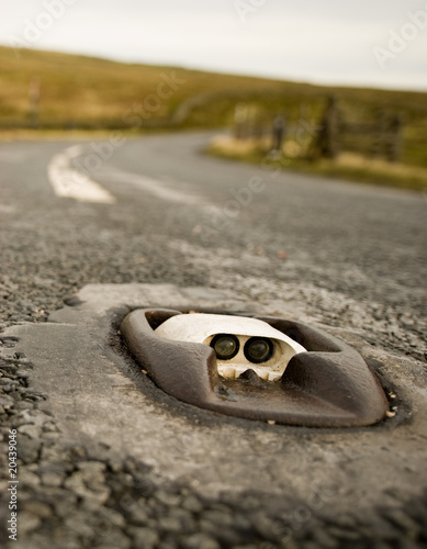 cat eyes road. Cat#39;s Eye Device in Road
