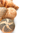 Bread Border.Isolated on a white background