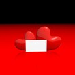 blank card on heart