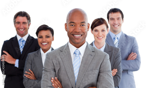 Photo: Portrait of joyful business team Portrait of joyful business team