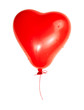 One Red Heart Detailed Balloon Isolated on White Background with
