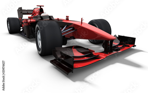 Illustration: race car - red and black race car - red and black