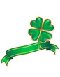 clover design; shiny four leaf clover and scroll
