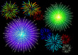 Abstract vector illustration of fireworks