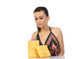 Teenage girl with the gift box