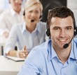 Operator talking on headset