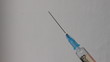 Syringe with a vaccine against a flu.