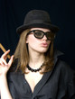 girl in points and with a cigarette