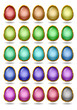 Glass easter eggs in golden rims