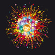 Music explode.Vector image Music explode.Vector image