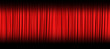 Red theater curtain isolated on black