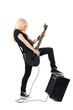 beautiful blonde with a guitar