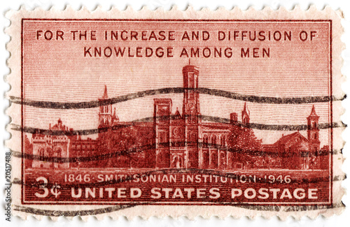 Photo: stamp printed in USA shows Smithsonian Institute stamp printed in USA shows Smithsonian Institute