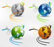 set of different globe icons