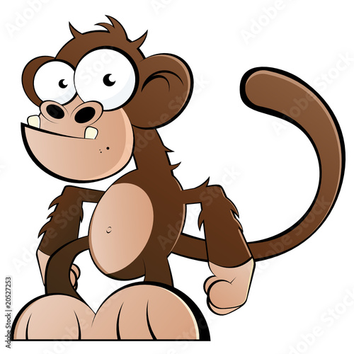 Vektor: affe cartoon lustig maskottchen affe cartoon lustig maskottchen